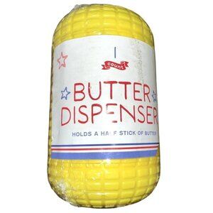 Yellow Plastic Corn On The Cob Butter Dispenser NWT